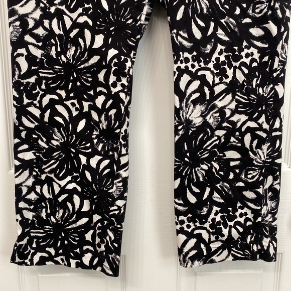 Emma James Stretch Capri Black White Size 10 - Picture 4 of 12